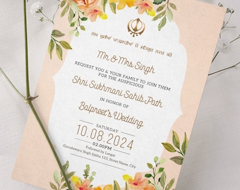 Sukhmani Sahib Paath Invitation Digital Download Shareable Printable