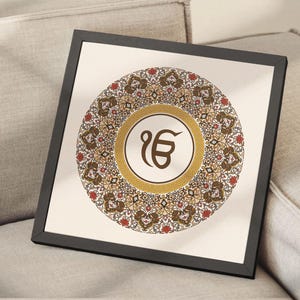 Lámina artística Ik Onkar para descarga digital – Decoración para el hogar sij Gurmukhi – Póster espiritual para pared