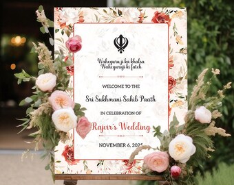 Sukhmani Sahib Paath Sign | Wedding event | Welcome Signage
