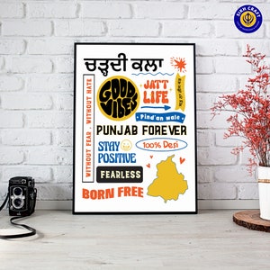 Sikh Art Home Decor: Punjab Wall Art Print (Digital Download)