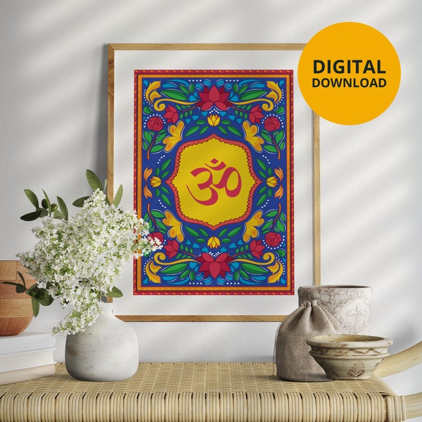Om Art Print | wall Art Print | Hindu Art | Meditation Wall Art | Yoga Art Print | Namaste | Religious |Spiritual | Zen Decor | Zen Decor