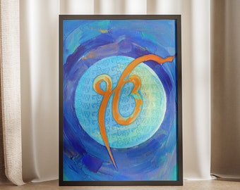 Ik Onkar Wall Art Digital Download – Gurmukhi Sikh Prayer Print Home Decor