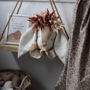 Linen Rabbit Head, Rabbit Mount, Bunny Faux Taxidermy, Linen Animal ...