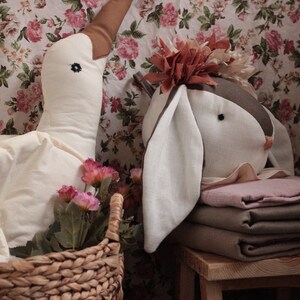 Linen Rabbit Head Rabbit Mount Bunny Faux Taxidermy Linen - Etsy