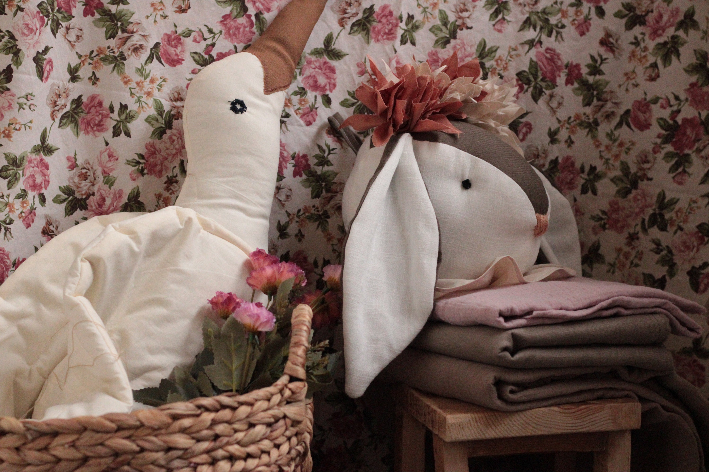 Linen Rabbit Head Rabbit Mount Bunny Faux Taxidermy Linen - Etsy