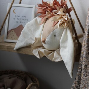 Linen Rabbit Head, Rabbit Mount, Bunny Faux Taxidermy, Linen Animal ...