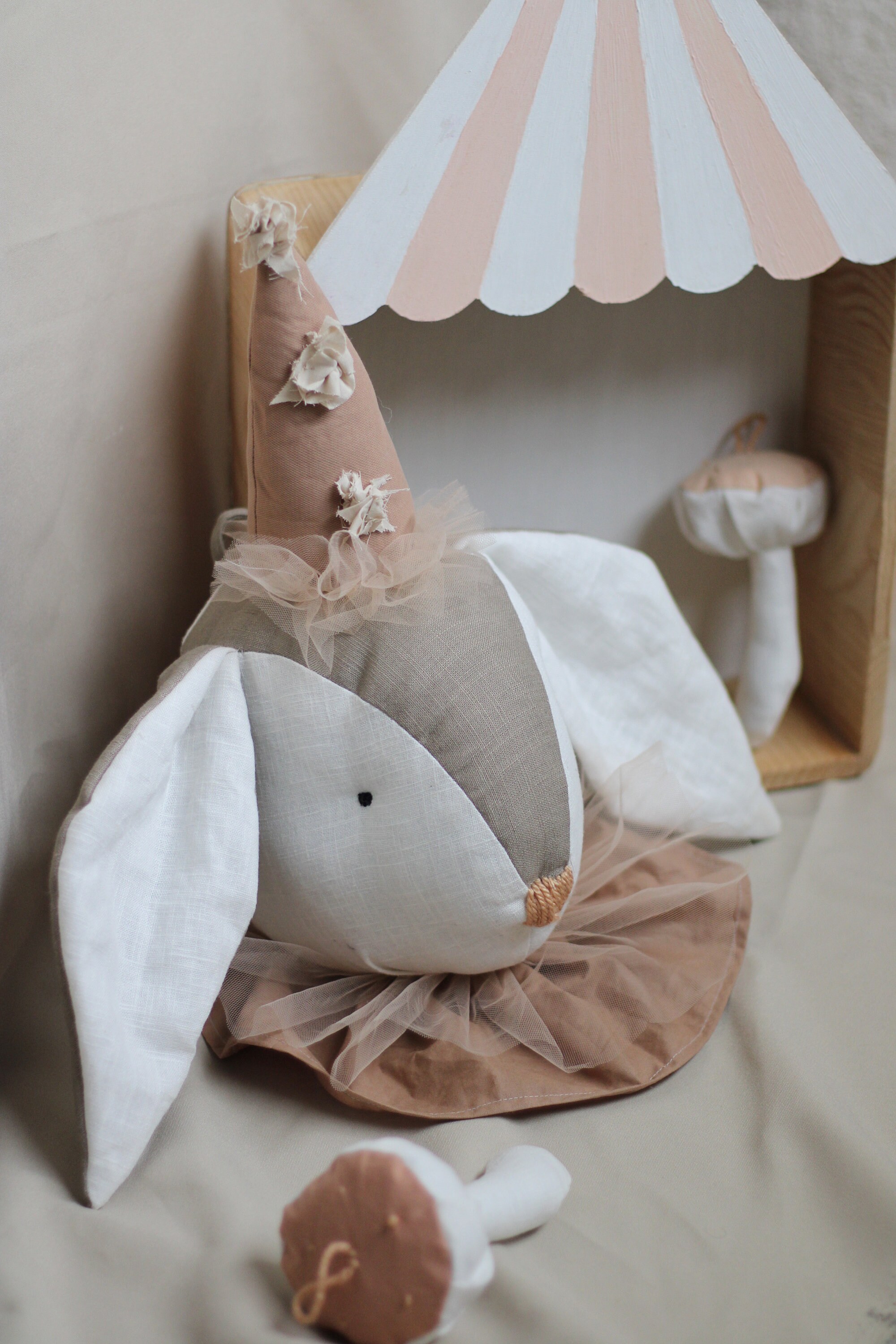 Circus Rabbit Head, Rabbit Mount, Animal Head Nursery Wall Decor, Bunny