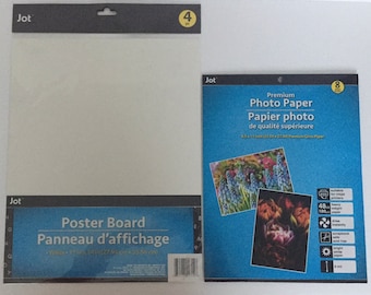 Zestaw papieru fotograficznego na tekturze plakatowej
