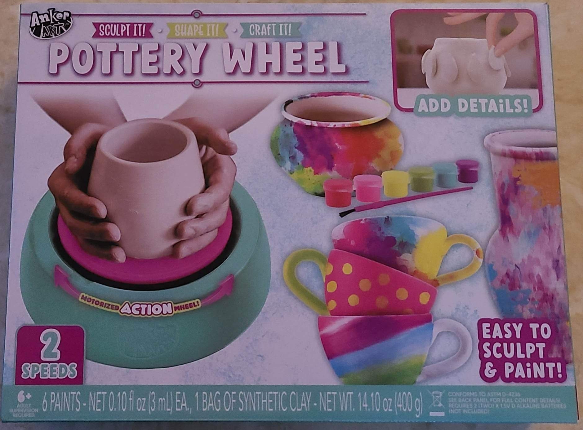 Pottery Wheel For Beginners with Clay Refill  Pottery kit, Craft kits for  kids, Kits for kids