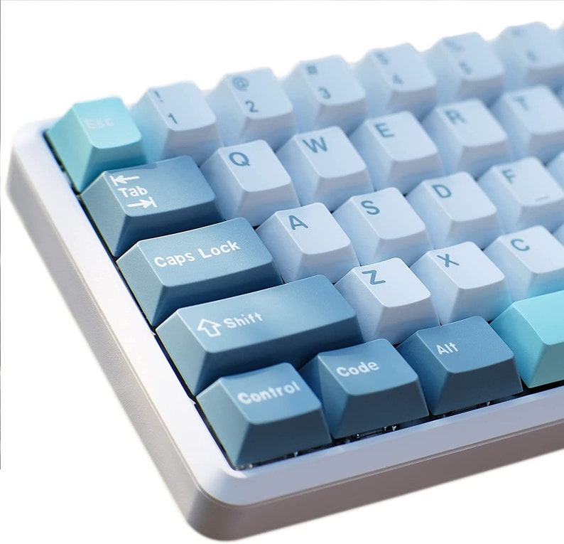 Iceberg Blue Key Caps // 171 Keycaps for MX Switches Mechanical