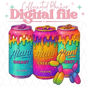 Alani Energy PNG Bundle, drippy Alani, Alani png, balloon dog, trending Alani, Drip png, alani decal, alani sublimation, alani dtf