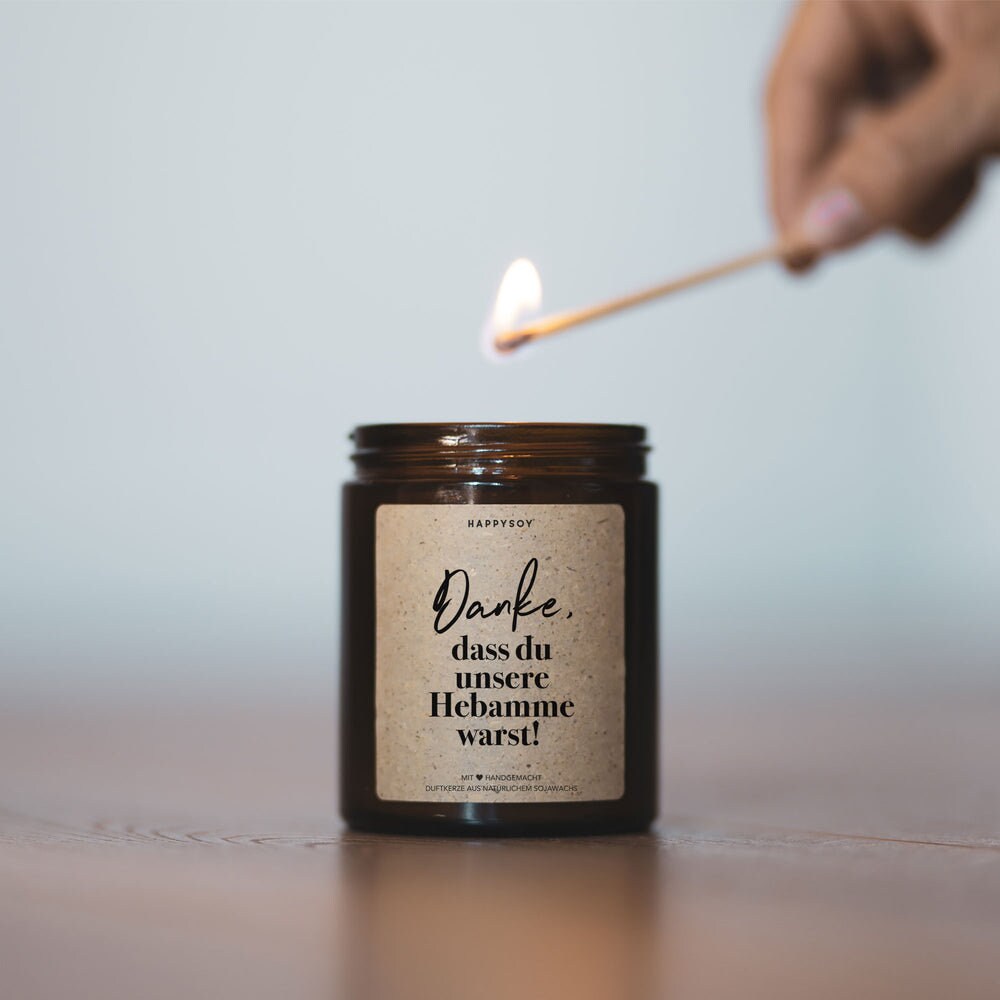 HAPPYSOY Duftkerze Im Glas Mit Spruch – 150 G Sojawachs, Korkdeckel, Handgemacht, Nachhaltig, Duft 'miaflora'