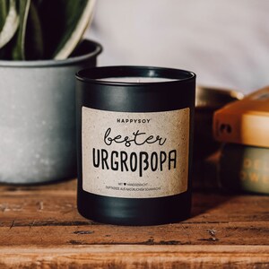 Scented candle with saying | Best Great-Grandpa | Soy wax candle in black glass