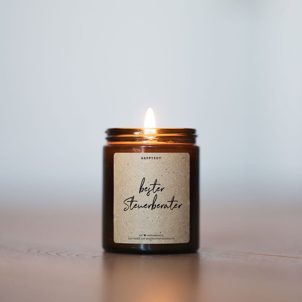 Geschenkkerze Für Steuerberater – Sojawachs-Duftkerze Im Glas Mit Spruch, Nachhaltig & Handgemacht