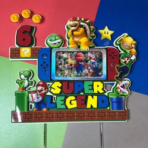 Super Mario Cake topper, Cake Topper Shaker, Super Mario birthday party, Personalized cake topper, birthday cake topper, Super mario Bros.