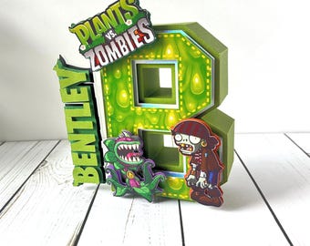 Plants vs Zombies 3D Letter: Custom PVZ Birthday Party Decor