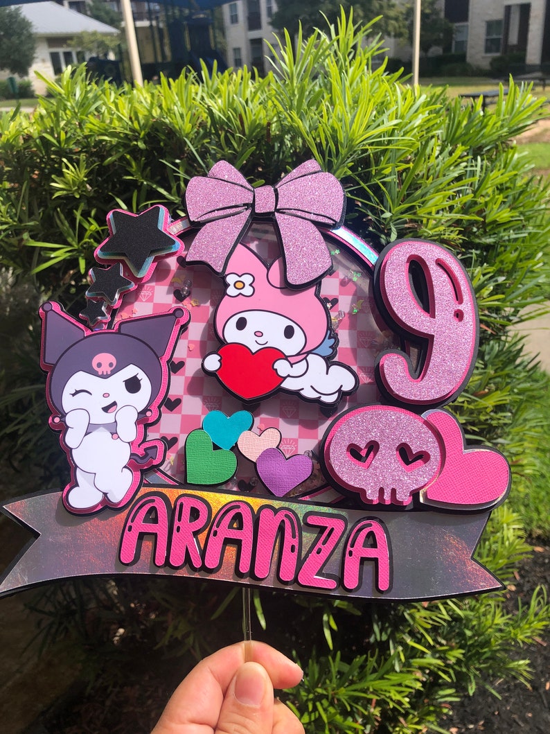 My melody Cake Topper Shaker kuromi cake topper birthday Etsy Österreich
