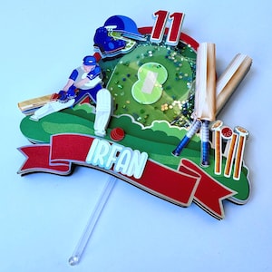 Custom Cricket Cake Topper: Sport Birthday Party Decoration