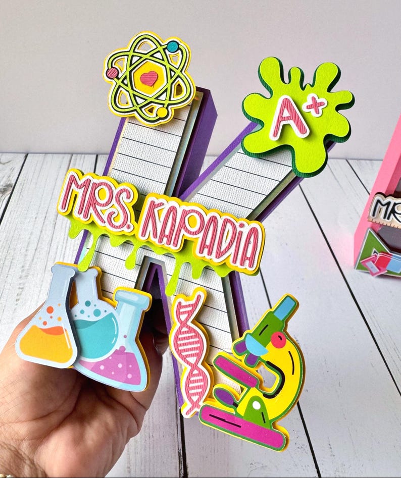 Personalized 3D Teacher Name Sign: Custom Cardstock Classroom Decor - Etsy
