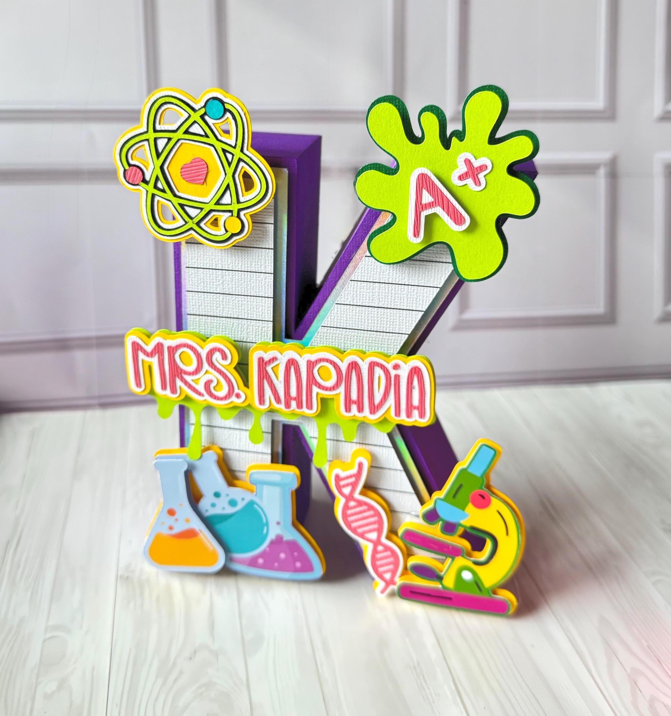 Personalized 3D Teacher Name Sign: Custom Cardstock Classroom Decor - Etsy