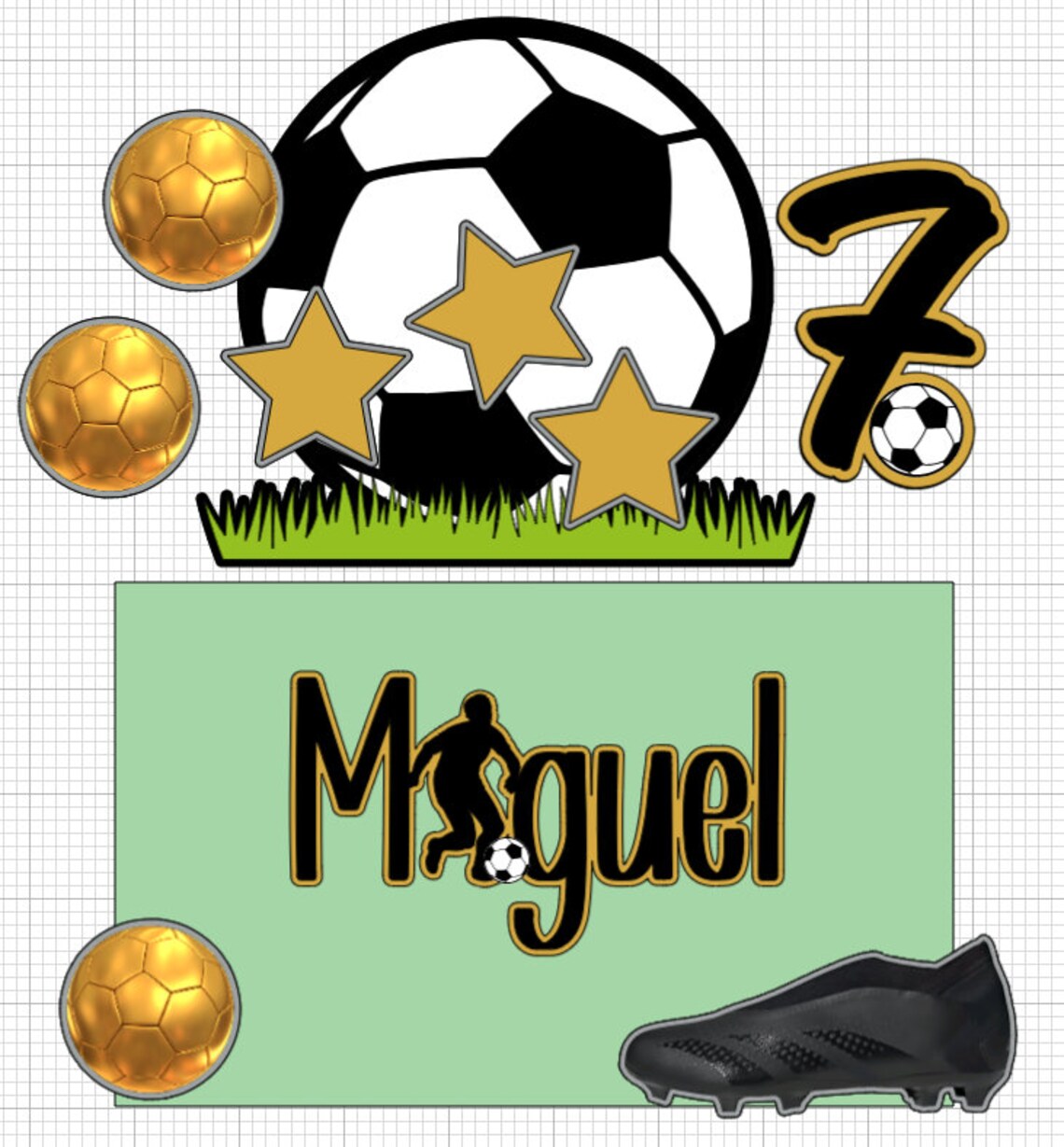 Soccer Cake-topper, Soccer Topper, Soccer Birthday Party, Sport Cake Topper, Birthday Topper ...