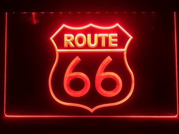 New Route 66 signs are lighting up Central Avenue as  Light up Route 66 sign display picture 1