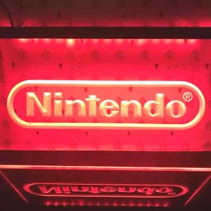 NINTENDO Light Panel, Led Neon Sign Gift 30x20cm or 40x30cm, Multicolor or 8 Colors Available, Lamp, Signs, Father&#39;s Day