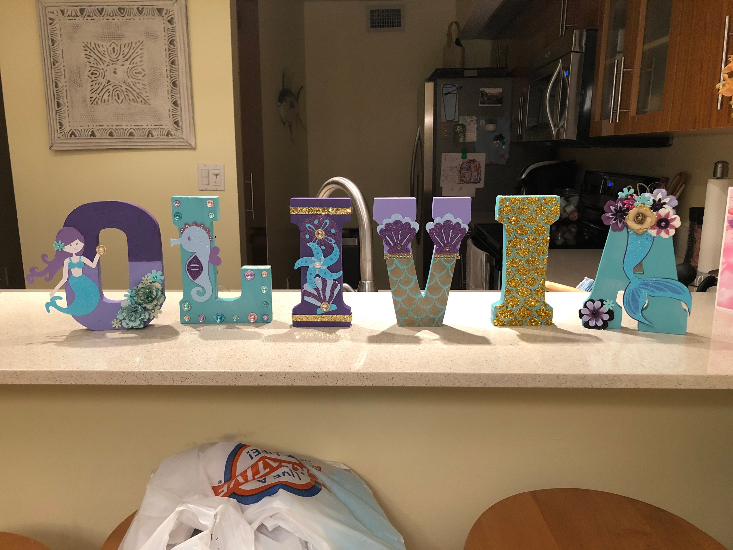 Themed Name Sign Stand Alone Letters Etsy