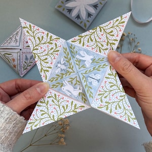 Tarjeta imprimible de monedero de rompecabezas de primavera de arte popular (descarga digital)