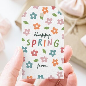 Bloemen Happy Spring-cadeaukaartjes, gunst voor kinderen in de klas (directe download)