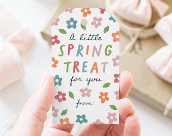 Floral Spring Treat Gift Tags, Kids Classroom Favor (Instant Download)