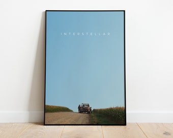 Interstellar Minimalist Poster | Cornfield Chase, Movie Print, Movie Wall Art