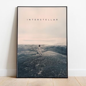 Interstellar Minimalist Poster | Christopher Nolan | Interstellar Gift | Joseph Cooper | Mann&#39;s Planet