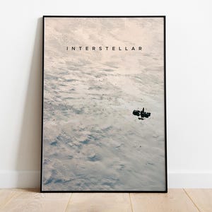 Interstellar Minimalist Poster | Christopher Nolan | Interstellar Gift | No Time for Caution | Mann&#39;s Planet