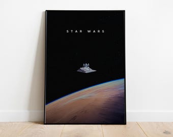 Star Wars Minimalist Poster | Star Destroyer | A New Hope | Star Wars Gift | Movie Print | Tatooine