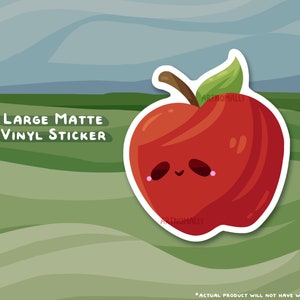 etiqueta da maçã | papel de carta kawaii fofo - adesivo de frutas fofas - adesivo de comida - adesivo à prova d'água - planejador, diário, garrafa de água, laptop
