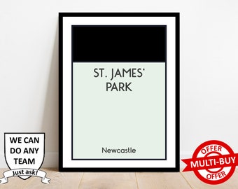 Newcastle United Football Monopoly Stadium Print Wall Art Poster Custom Prints Home Decor Gift Newcastle Utd