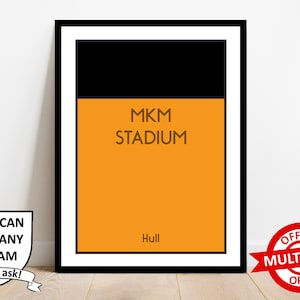 Hull City Football Monopoly Stadium Print Wall Art Poster Custom Prints Home Decor Gift