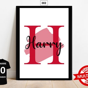 Personalised Manchester United Football Prints Wall Art Poster Set of 3 Custom Home Decor Gift Idea Any Name Number Print Man Utd image 5