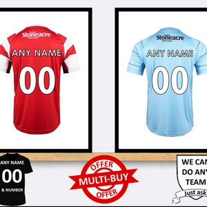 Personalised Doncaster Rovers Football Shirt Print Wall Art Poster Custom Home Decor Gift Idea Any Name Number Prints