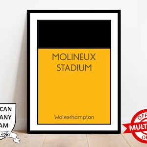 Wolverhampton Wanderers Football Monopoly Stadium Print Wall Art Poster Custom Prints Home Decor Gift Wolves