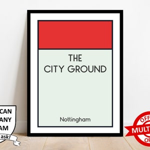 Nottingham Forest Football Monopoly Stadium Druck Wand Kunst Poster Benutzerdefinierte Drucke Wohnkultur Geschenk