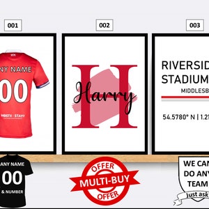 Personalisierte Mittelfeld Fußball Drucke Wand Kunst Poster 3er-Set Benutzerdefinierte Wohnkultur Geschenkidee Jeder Name Nummer Druck