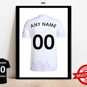 Personalised Manchester United Football Prints Wall Art Poster Set of 3 Custom Home Decor Gift Idea Any Name Number Print Man Utd image 4