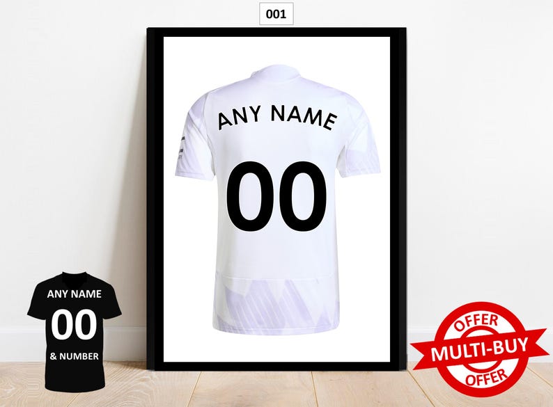 Personalised Manchester United Football Prints Wall Art Poster Set of 3 Custom Home Decor Gift Idea Any Name Number Print Man Utd image 4