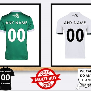 Gepersonaliseerde Plymouth Argyle voetbalshirt print muurkunst poster aangepaste interieur cadeau-idee Elke naam Nummer wordt afgedrukt