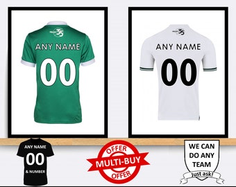 Personalised Plymouth Argyle Football Shirt Print Wall Art Poster Custom Home Decor Gift Idea Any Name Number Prints