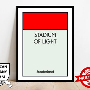 Sunderland Football Monopoly Stadium Print Wall Art Poster Impresiones personalizadas Regalo de decoración del hogar