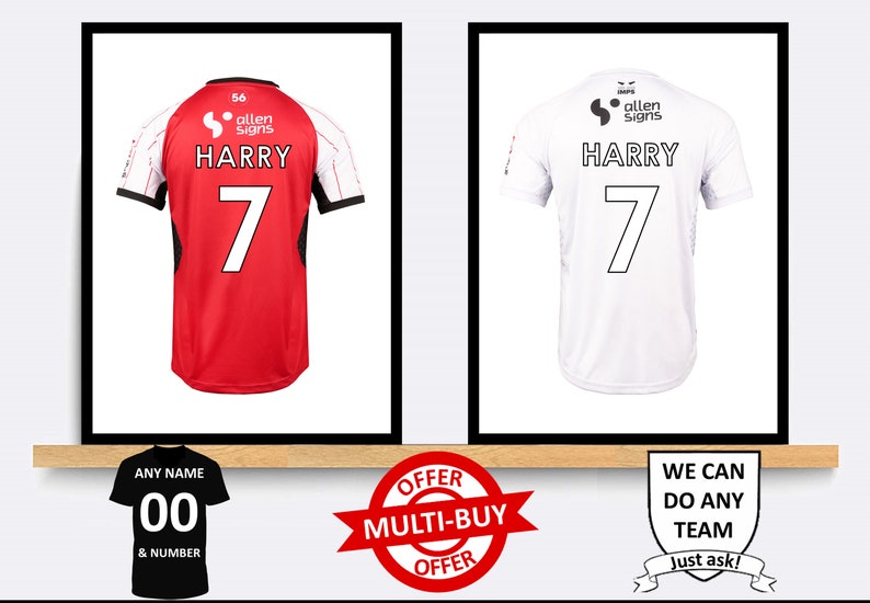 Personalised Lincoln City Football Shirt Print Wall Art Poster Custom ...