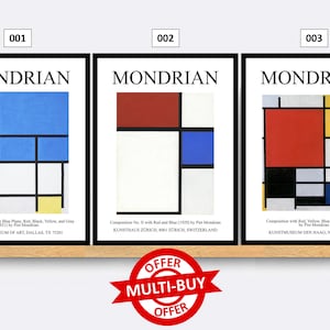 Mondrian Print Wall Art Poster Fauvism Exhibition Prints Art Vintage Home Decor Modern Gift Present Famous Artist Gallery